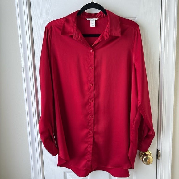 H&M Elegant Red Women's Blouse - Picture 1 of 5